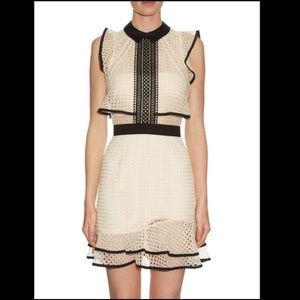 Self-Portrait Contrast Flounced dress